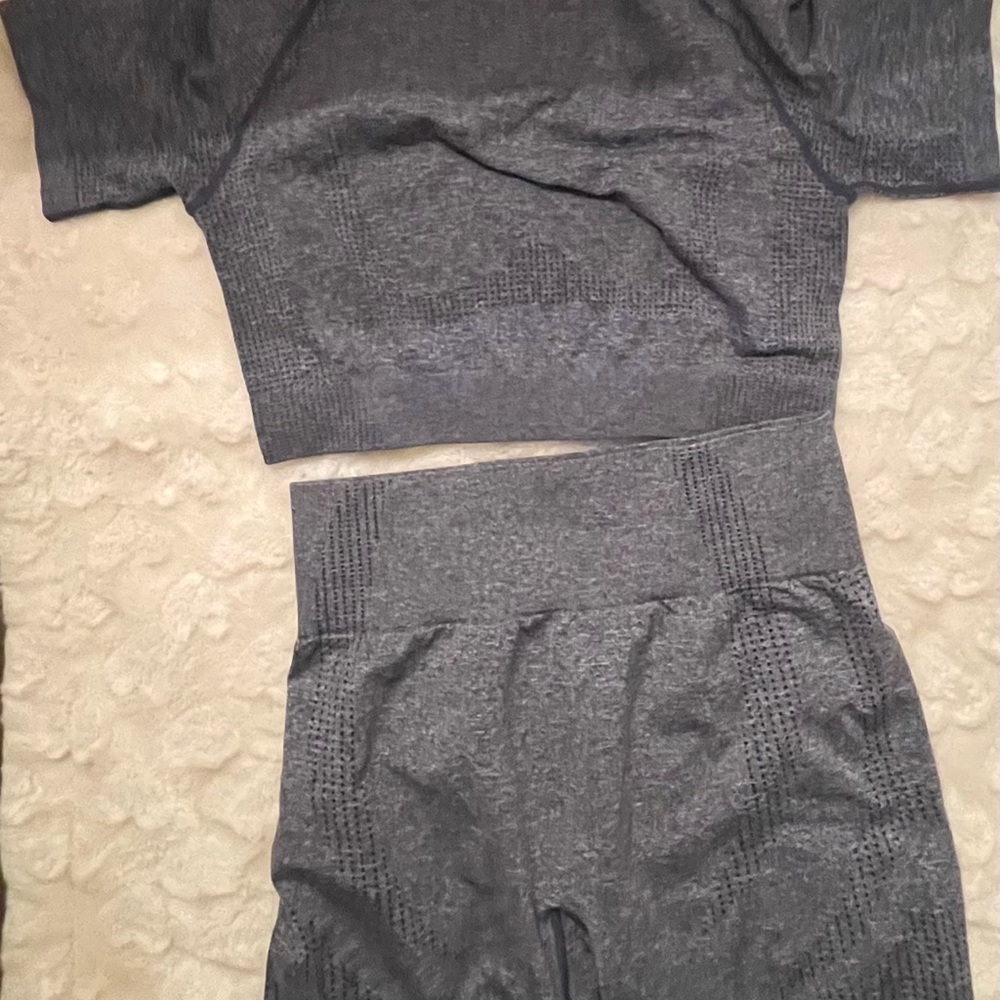 Gray Two-Piece Knit Set